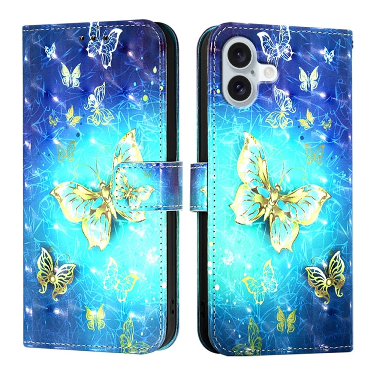 3D Painting Horizontal Flip Leather Phone Case, For iPhone 16 Plus, For iPhone 16, For iPhone 15 Pro Max
