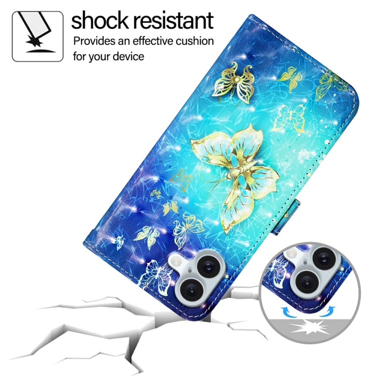 3D Painting Horizontal Flip Leather Phone Case, For iPhone 16 Plus, For iPhone 16, For iPhone 15 Pro Max