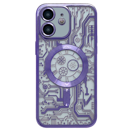Estuche para teléfono MagSafe con patrón de placa de circuito galvanizado para iPhone 11 Pro