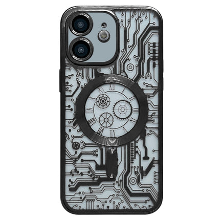 Estuche para teléfono MagSafe con patrón de placa de circuito galvanizado para iPhone 11 Pro