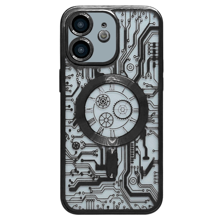 Electroplated Circuit Board Pattern MagSafe Phone Case, For iPhone 12 Pro, For iPhone 11 Pro Max, For iPhone 11