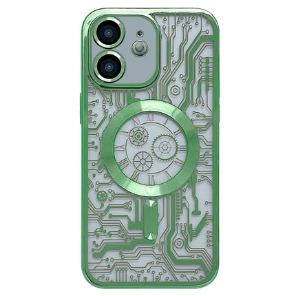 Estuche para teléfono MagSafe con patrón de placa de circuito galvanizado para iPhone 11 Pro