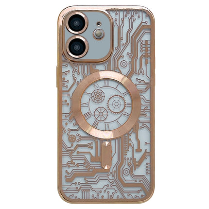 Estuche para teléfono MagSafe con patrón de placa de circuito galvanizado para iPhone 11 Pro