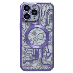 Electroplated Circuit Board Pattern MagSafe Phone Case, For iPhone 11 Pro