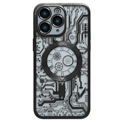 Electroplated Circuit Board Pattern MagSafe Phone Case, For iPhone 11 Pro