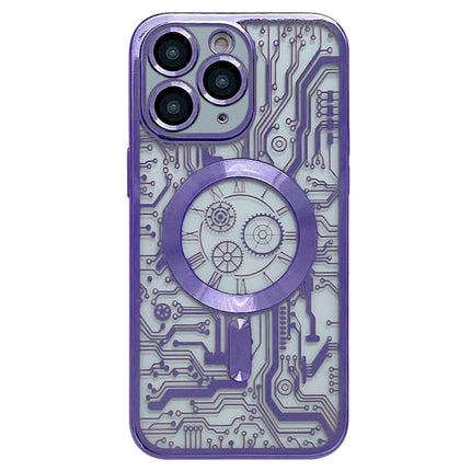Estuche para teléfono MagSafe con patrón de placa de circuito galvanizado para iPhone 11 Pro