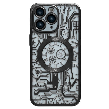 Estuche para teléfono MagSafe con patrón de placa de circuito galvanizado para iPhone 11 Pro