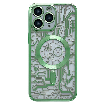Estuche para teléfono MagSafe con patrón de placa de circuito galvanizado para iPhone 11 Pro