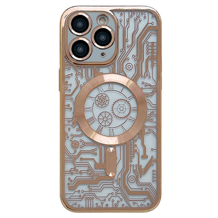 Estuche para teléfono MagSafe con patrón de placa de circuito galvanizado para iPhone 11 Pro