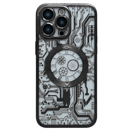Estuche para teléfono MagSafe con patrón de placa de circuito galvanizado para iPhone 11 Pro