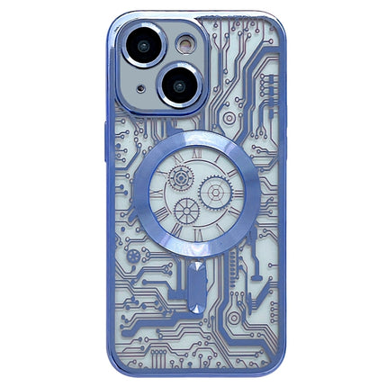 Estuche para teléfono MagSafe con patrón de placa de circuito galvanizado, para iPhone 14 Plus, para iPhone 14, para iPhone 14 Pro, para iPhone 14 Pro Max