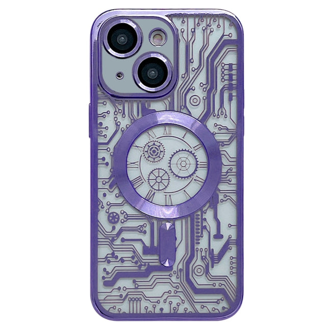 Galvanisierte Leiterplattenmuster-MagSafe-Telefonhülle, für iPhone 14 Plus, für iPhone 14, für iPhone 14 Pro, für iPhone 14 Pro Max
