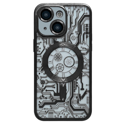 Estuche para teléfono MagSafe con patrón de placa de circuito galvanizado, para iPhone 14 Plus, para iPhone 14, para iPhone 14 Pro, para iPhone 14 Pro Max