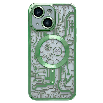 Estuche para teléfono MagSafe con patrón de placa de circuito galvanizado, para iPhone 14 Plus, para iPhone 14, para iPhone 14 Pro, para iPhone 14 Pro Max