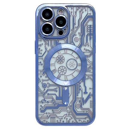 Estuche para teléfono MagSafe con patrón de placa de circuito galvanizado, para iPhone 14 Plus, para iPhone 14, para iPhone 14 Pro, para iPhone 14 Pro Max