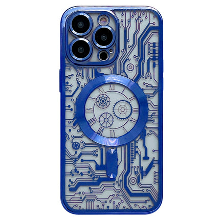 Estuche para teléfono MagSafe con patrón de placa de circuito galvanizado, para iPhone 14 Plus, para iPhone 14, para iPhone 14 Pro, para iPhone 14 Pro Max