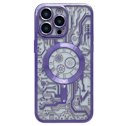 Electroplated Circuit Board Pattern MagSafe Phone Case, For iPhone 14 Plus, For iPhone 14, For iPhone 14 Pro