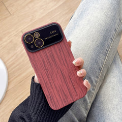 Wood Grain TPU Phone Case with Lens Film, For iPhone 14 Plus, For iPhone 14, For iPhone 14 Pro, For iPhone 14 Pro Max, For iPhone SE 2022 / 2020 / 8 / 7, For iPhone 13 Pro Max