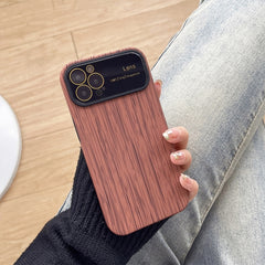 Wood Grain TPU Phone Case with Lens Film, For iPhone 14 Plus, For iPhone 14, For iPhone 14 Pro, For iPhone 14 Pro Max, For iPhone SE 2022 / 2020 / 8 / 7, For iPhone 13 Pro Max