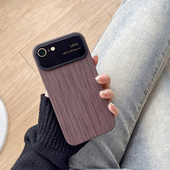 Wood Grain TPU Phone Case with Lens Film, For iPhone 14 Plus, For iPhone 14, For iPhone 14 Pro, For iPhone 14 Pro Max, For iPhone SE 2022 / 2020 / 8 / 7, For iPhone 13 Pro Max