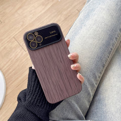 Wood Grain TPU Phone Case with Lens Film, For iPhone 11, For iPhone 11 Pro, For iPhone X / XS, For iPhone XR, For iPhone XS Max, For iPhone 8 Plus / 7 Plus