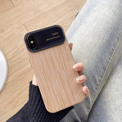 Wood Grain TPU Phone Case with Lens Film, For iPhone 11, For iPhone 11 Pro, For iPhone X / XS, For iPhone XR, For iPhone XS Max, For iPhone 8 Plus / 7 Plus