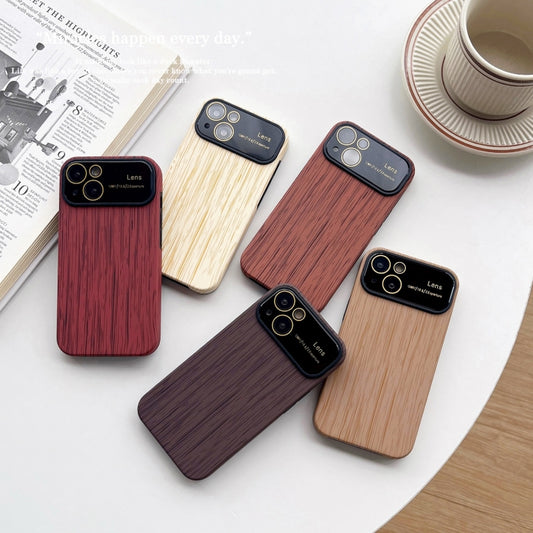 Wood Grain TPU Phone Case with Lens Film, For iPhone 14 Plus, For iPhone 14, For iPhone 14 Pro, For iPhone 14 Pro Max, For iPhone SE 2022 / 2020 / 8 / 7, For iPhone 13 Pro Max