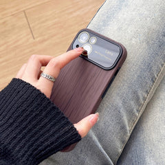 Wood Grain TPU Phone Case with Lens Film, For iPhone 11, For iPhone 11 Pro, For iPhone X / XS, For iPhone XR, For iPhone XS Max, For iPhone 8 Plus / 7 Plus