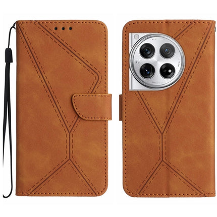 Stitching Embossed Leather Phone Case, For OnePlus Nord 4 5G, For OnePlus Nord CE4, For OnePlus 12R 5G Global, For OnePlus 12 5G Global
