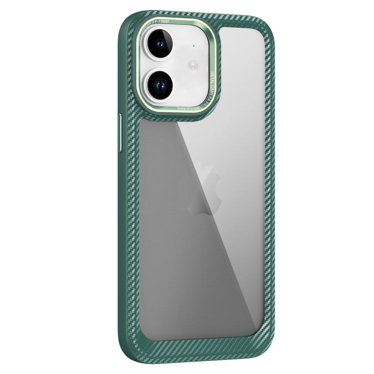 Carbon Fiber Transparent Back Panel Phone Case, For iPhone 11 Pro Max, For iPhone 11