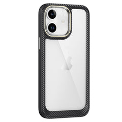 Carbon Fiber Transparent Back Panel Phone Case, For iPhone 12, For iPhone 12 Pro Max, For iPhone 12 Pro, For iPhone 11 Pro Max, For iPhone 11