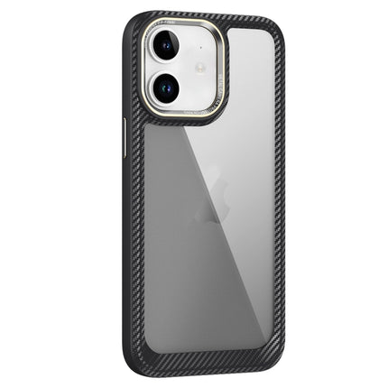 Carbon Fiber Transparent Back Panel Phone Case, For iPhone 11 Pro Max, For iPhone 11