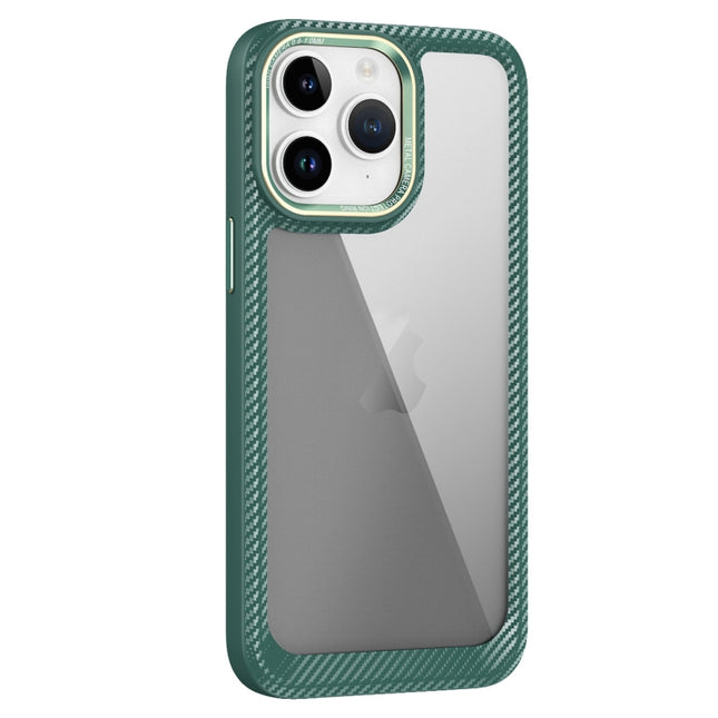 Carbon Fiber Transparent Back Panel Phone Case, For iPhone 11 Pro Max, For iPhone 11