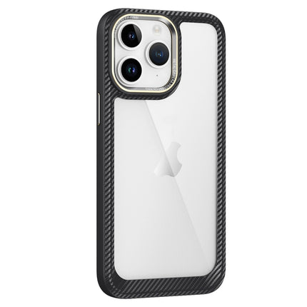 Carbon Fiber Transparent Back Panel Phone Case, For iPhone 11 Pro Max, For iPhone 11