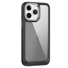 Carbon Fiber Transparent Back Panel Phone Case, For iPhone 11 Pro Max, For iPhone 11