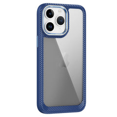 Carbon Fiber Transparent Back Panel Phone Case, For iPhone 11 Pro Max, For iPhone 11