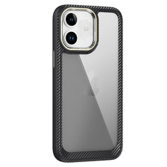 Carbon Fiber Transparent Back Panel Phone Case, For iPhone 13 Pro, For iPhone 13, For iPhone 12, For iPhone 12 Pro Max