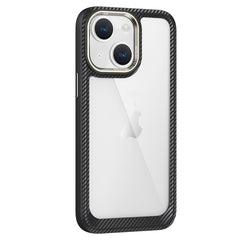 Carbon Fiber Transparent Back Panel Phone Case, For iPhone 13 Pro, For iPhone 13, For iPhone 12, For iPhone 12 Pro Max