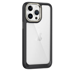 Carbon Fiber Transparent Back Panel Phone Case, For iPhone 13 Pro, For iPhone 13, For iPhone 12, For iPhone 12 Pro Max
