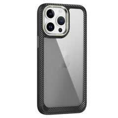 Carbon Fiber Transparent Back Panel Phone Case, For iPhone 13 Pro, For iPhone 13, For iPhone 12, For iPhone 12 Pro Max