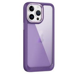 Carbon Fiber Transparent Back Panel Phone Case, For iPhone 13 Pro, For iPhone 13, For iPhone 12, For iPhone 12 Pro Max