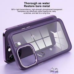 Carbon Fiber Transparent Back Panel Phone Case, For iPhone 13 Pro, For iPhone 13, For iPhone 12, For iPhone 12 Pro Max