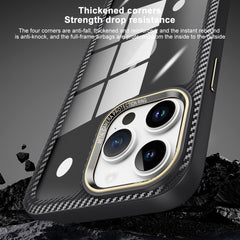 Carbon Fiber Transparent Back Panel Phone Case, For iPhone 13 Pro, For iPhone 13, For iPhone 12, For iPhone 12 Pro Max