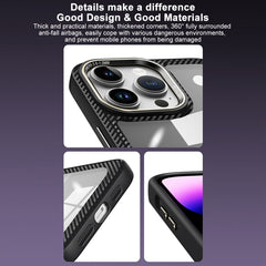 Carbon Fiber Transparent Back Panel Phone Case, For iPhone 13 Pro, For iPhone 13, For iPhone 12, For iPhone 12 Pro Max