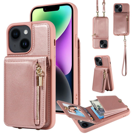 Crossbody Lanyard Zipper Wallet Leather Phone Case, For iPhone 14 Plus, For iPhone 14, For iPhone 14 Pro, For iPhone 14 Pro Max