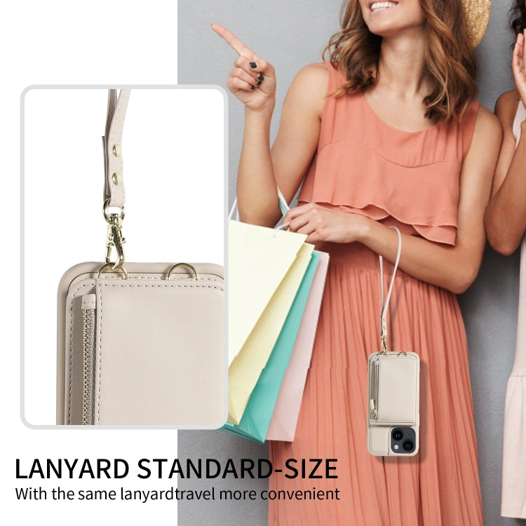 Crossbody Lanyard Zipper Wallet Leather Phone Case, For iPhone 14 Plus, For iPhone 14, For iPhone 14 Pro, For iPhone 14 Pro Max