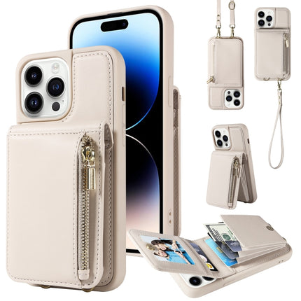 Crossbody Lanyard Zipper Wallet Leather Phone Case, For iPhone 14 Plus, For iPhone 14, For iPhone 14 Pro, For iPhone 14 Pro Max