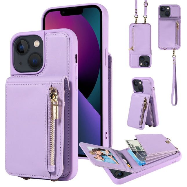 Umhängetasche aus Leder mit Lanyard und Reißverschluss, für iPhone 7 Plus/8 Plus