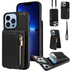 Crossbody Lanyard Zipper Wallet Leather Phone Case, For iPhone SE 2022/ 7 / 8, For iPhone 13 Pro Max, For iPhone 13 Pro, For iPhone 13, For iPhone 12 / 12 Pro, For iPhone 12 Pro Max