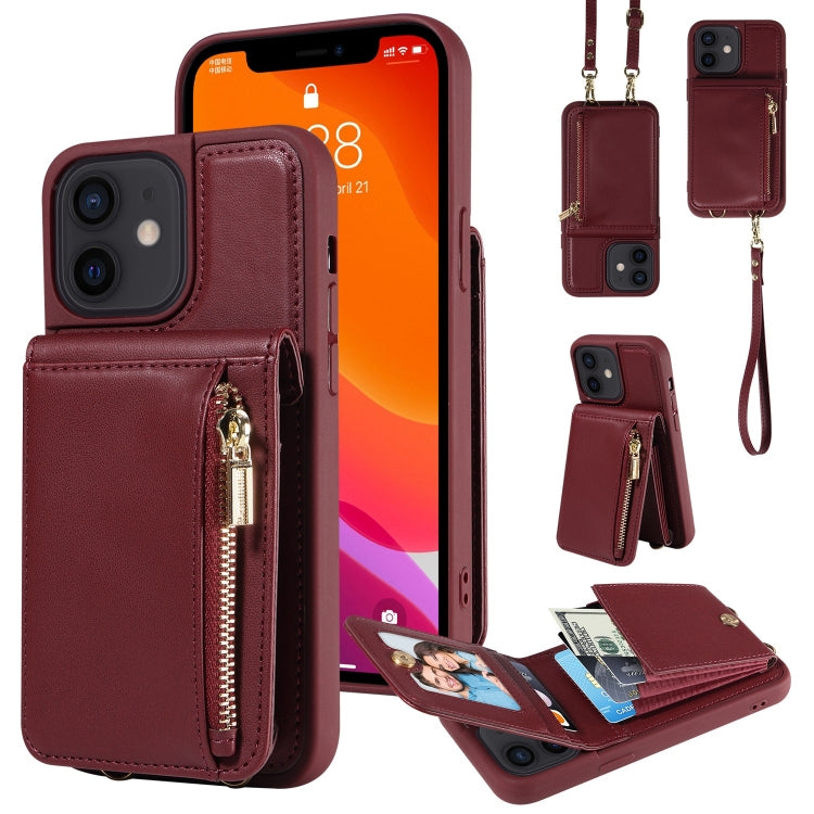 Crossbody Lanyard Zipper Wallet Leather Phone Case, For iPhone 12 / 12 Pro, For iPhone 12 Pro Max, For iPhone 11 Pro Max, For iPhone 11